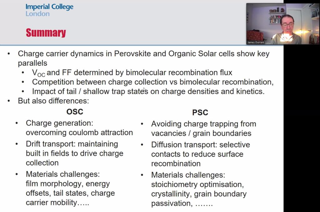 OPV vs. Perovskite by James Durrant